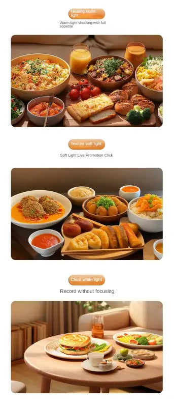 Diverse food dishes arranged on a table with a warm and inviting atmosphere.