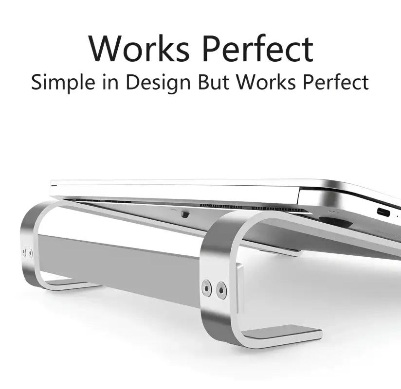 Silver electronic device with text 'Works Perfect' on a white background
