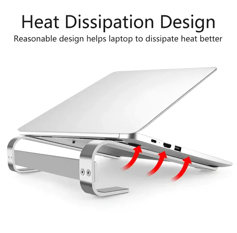 Laptop with a cooling stand and heat dissipation design on a white background