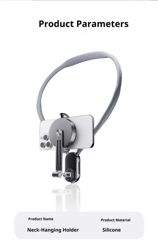 Neck-hanging holder with silicone material on a white background