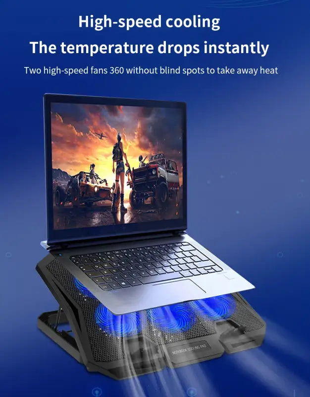 TISHRIC Cooling Pad - Gaming setup with enhanced ventilation performance