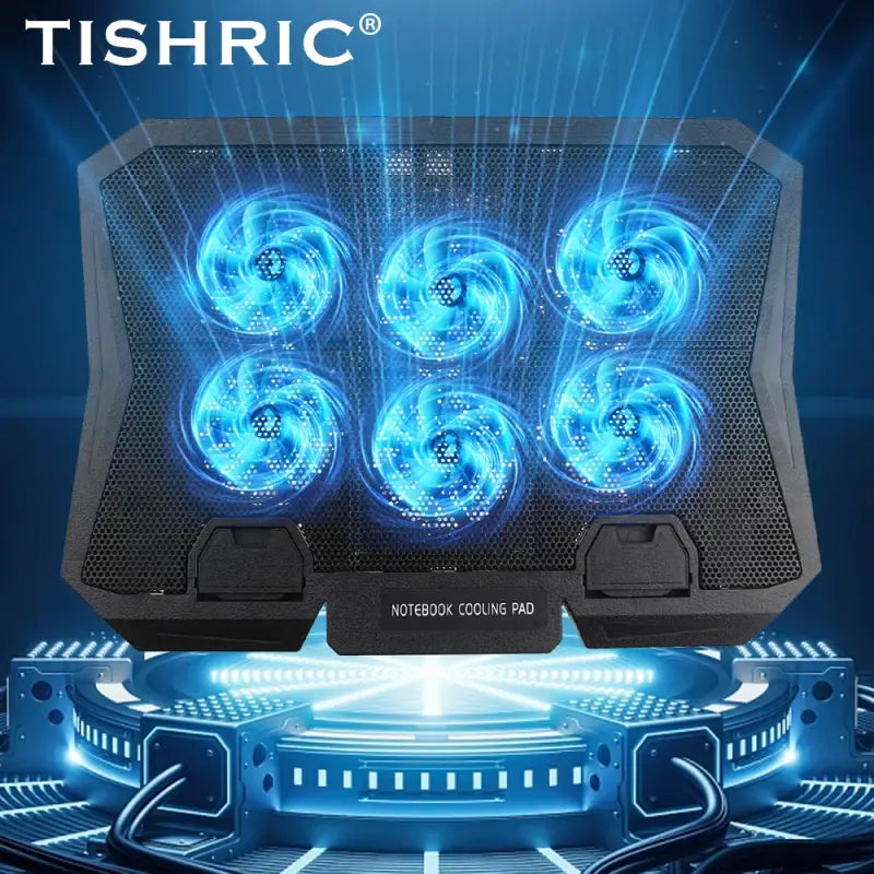 TISHRIC Laptop Cooler - Product packaging with feature highlights