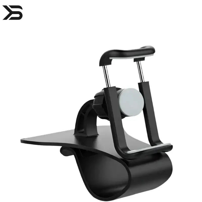Black phone holder labeled 'Spring Chuck' for phones up to 6.7 inches on a white background