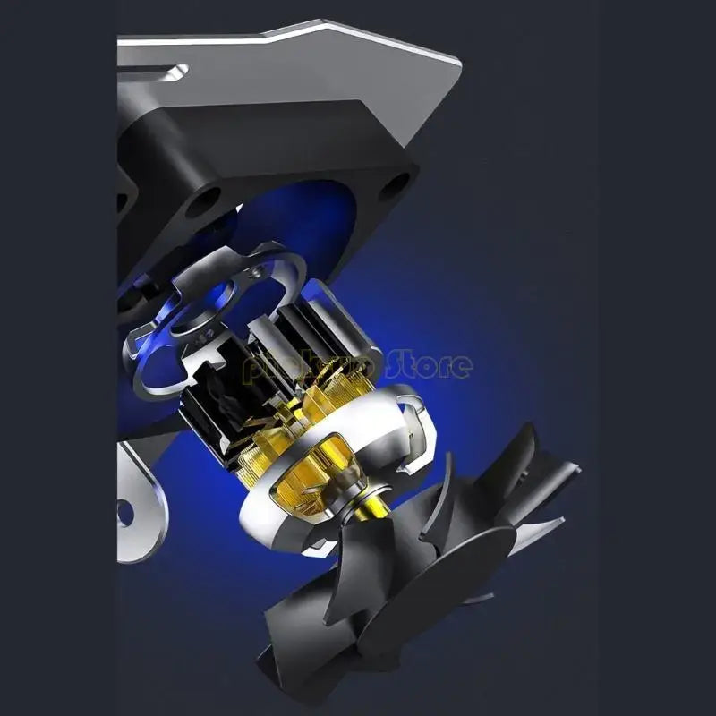 Close-up of a mechanical component with a dark background