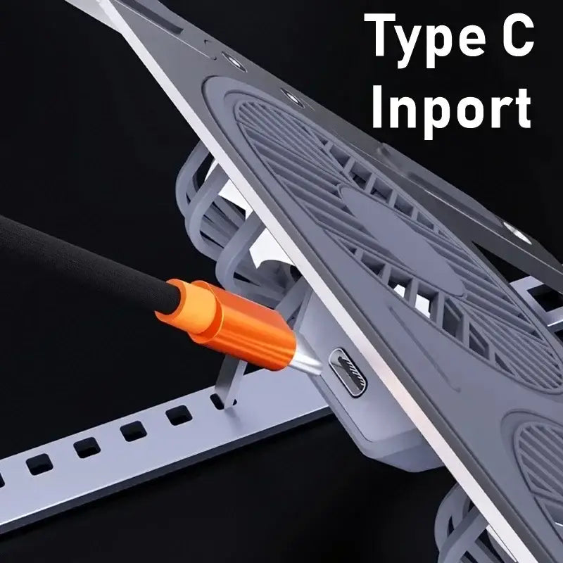Close-up of a Type C cable being plugged into a device with 'Type C Input' text.