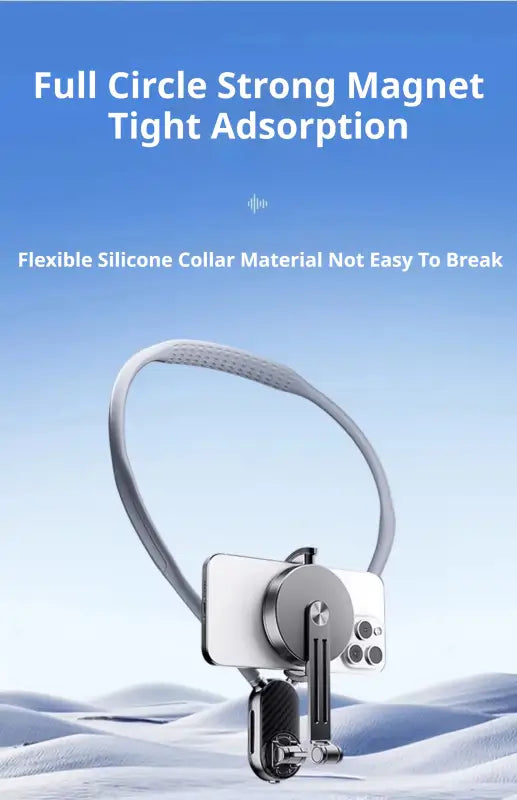 Silicone collar with strong magnet on a blue background