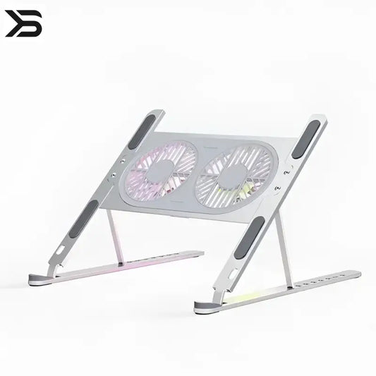 Silver laptop cooling stand with fans on a white background, labeled 'Sliver'.